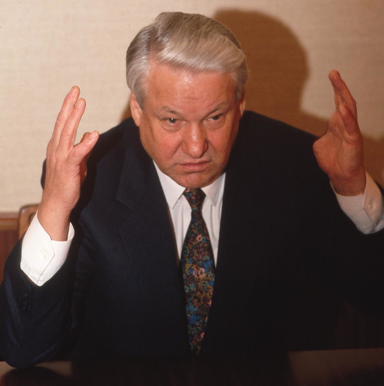 Boris Yeltsin during an interview