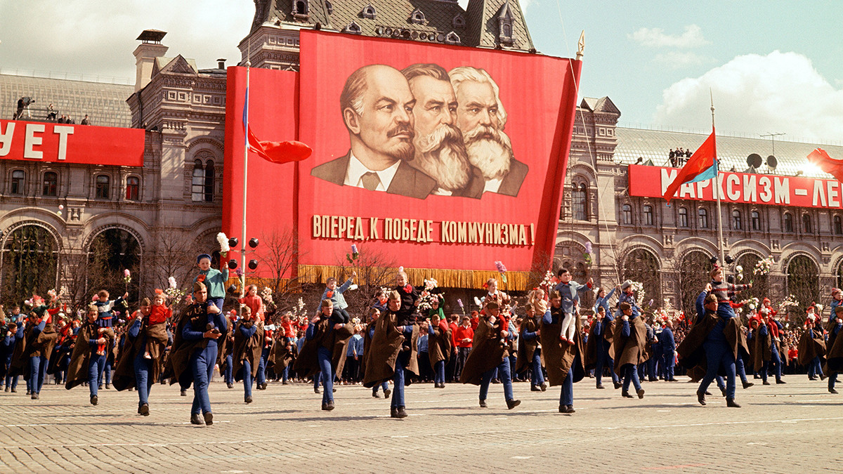 A Soviet-time parade on Red Square