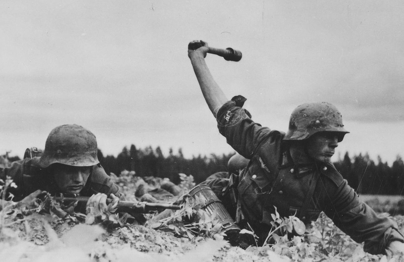 1941年の東部戦線のドイツ兵。