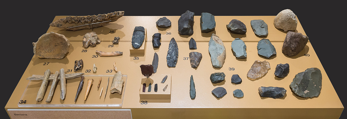 The stone tools probably created by the Denisovan man