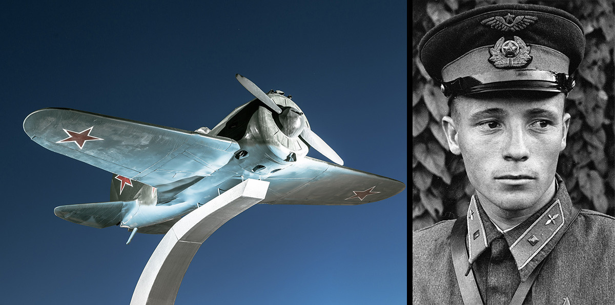 И-16 – Потпоручник Виктор Талалихин, војни пилот, заменик командира ескадриле 177. ловачког авијацијског пука, Херој Совјетског Савеза. Он је међу првима у СССР-у извео ноћни таран изнад Москве. Погинуо је 27. октобра 1941. године у ваздушном боју близу Подољска. Имао је тада 23 године.