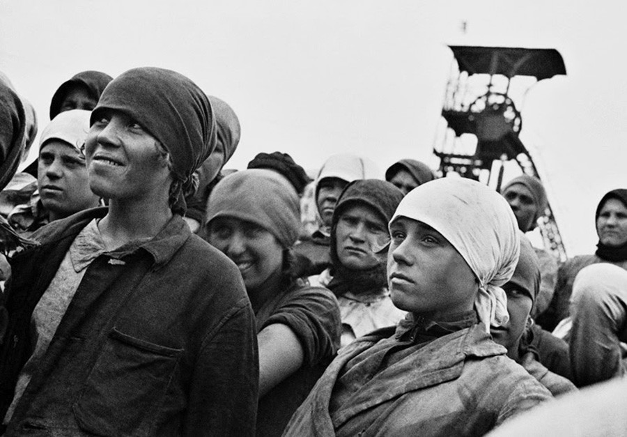 Trabajadoras de la mina de Gorlovka