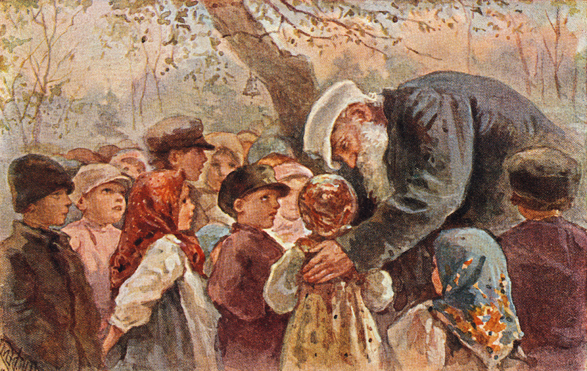 レフ・トルストイと農民の子供たち
