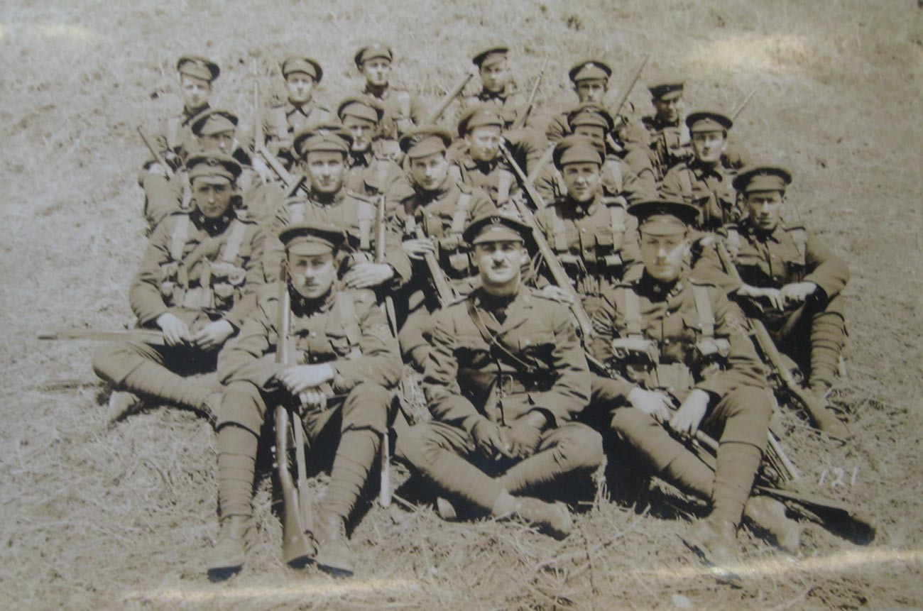 The Canadian troops at Gornostay Bay, Russia, where they would live for the duration of the mission.