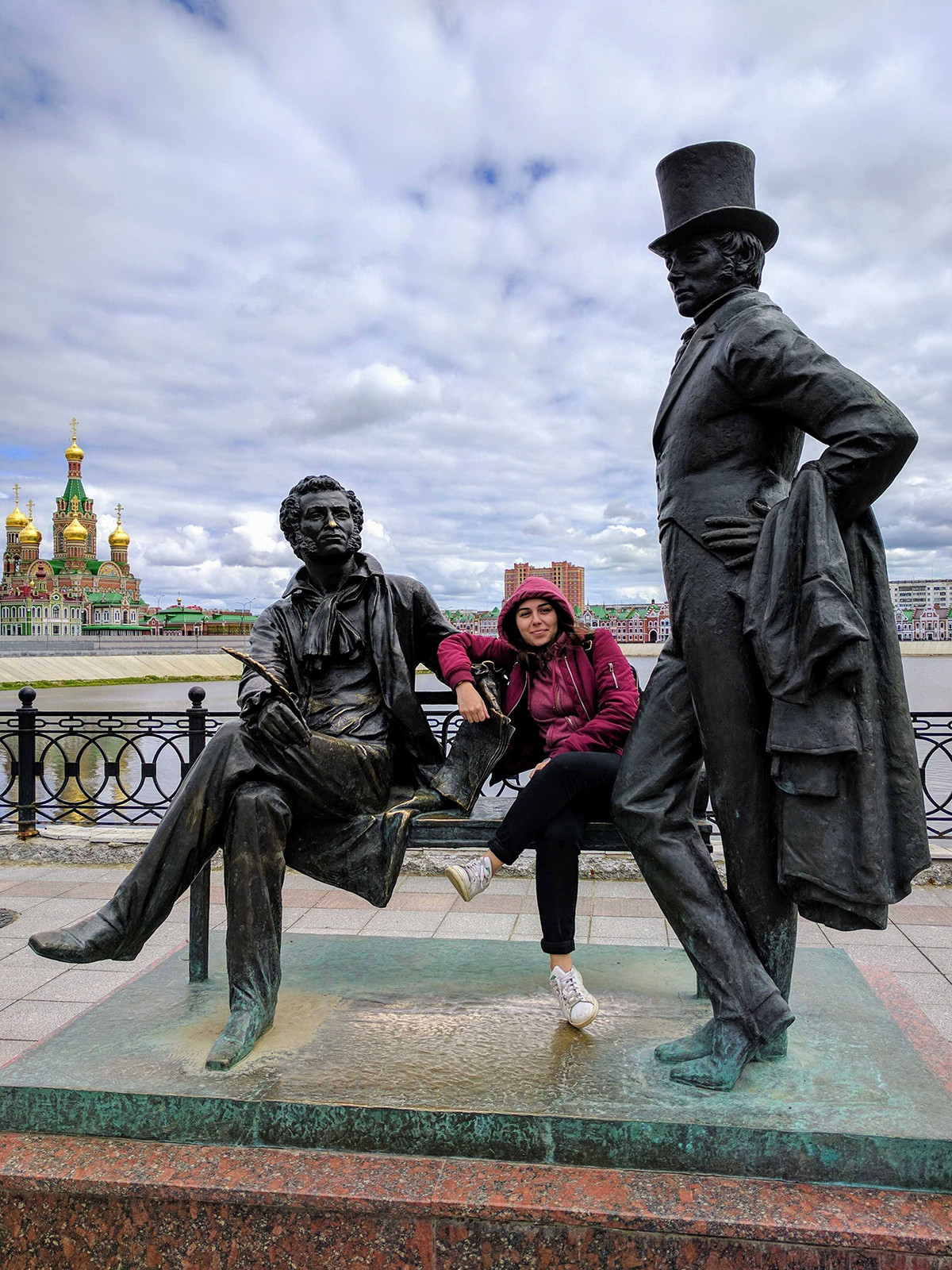With Alexander Pushkin and Evgeny Onegin in Yoshkar-Ola, 2017