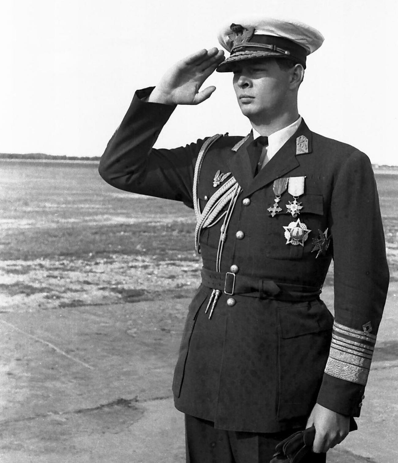 King Michael I of Romania wearing his Order of Victory