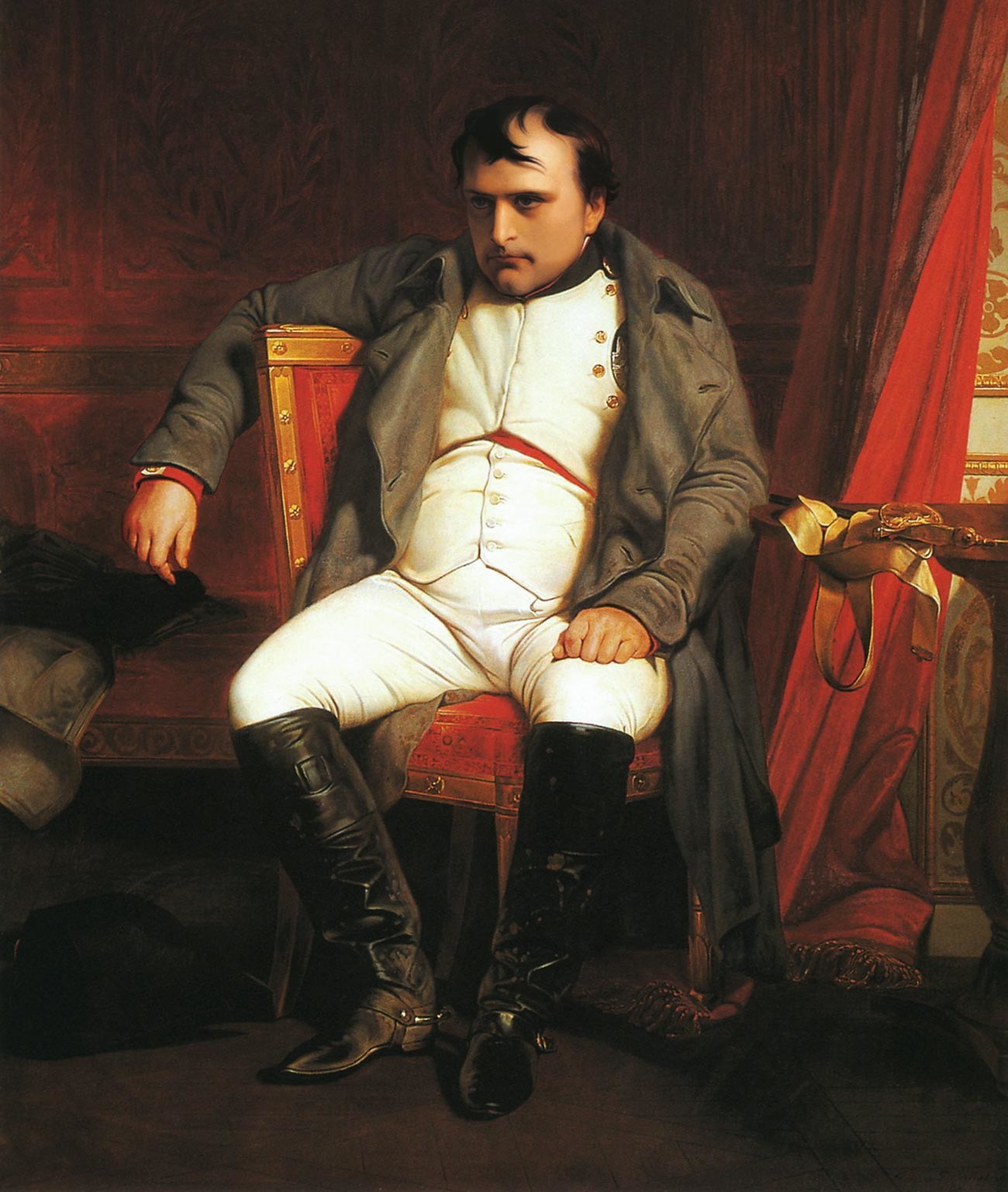 Поль Деларош. Наполеон в Фонтенбло после отречения (фрагмент).
