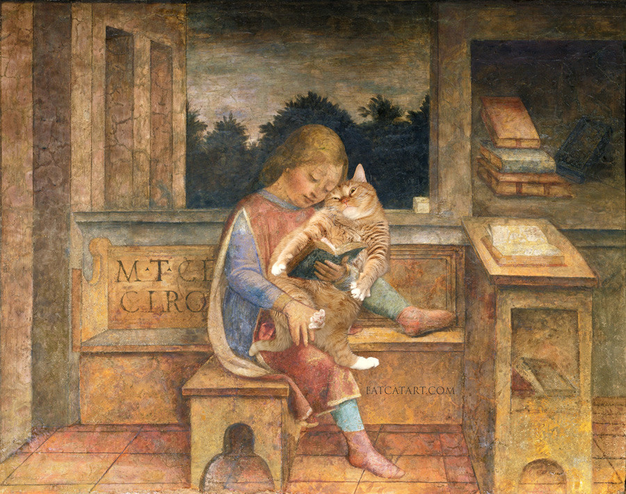  Vincenzo Foppa, ‘Young Cicero reading to his cat’