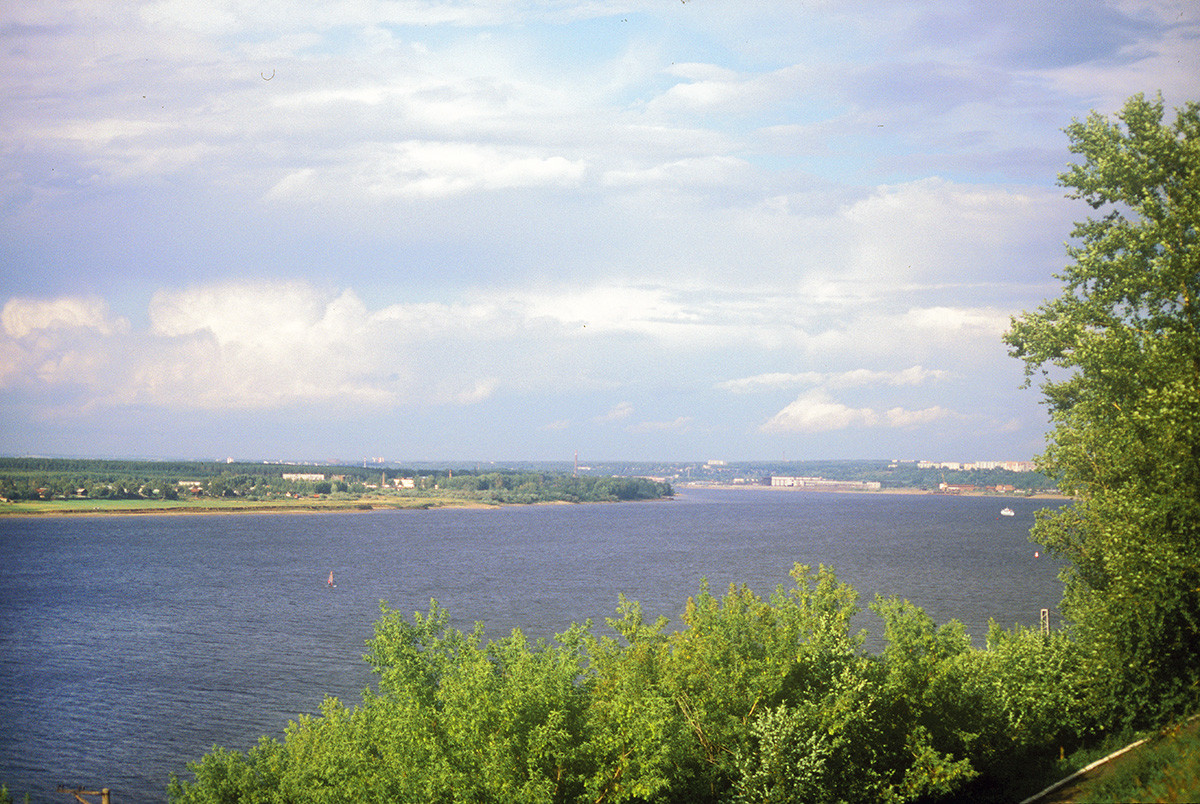 View of Kama River northwest from Transfiguration Cathedral. August 21, 1999