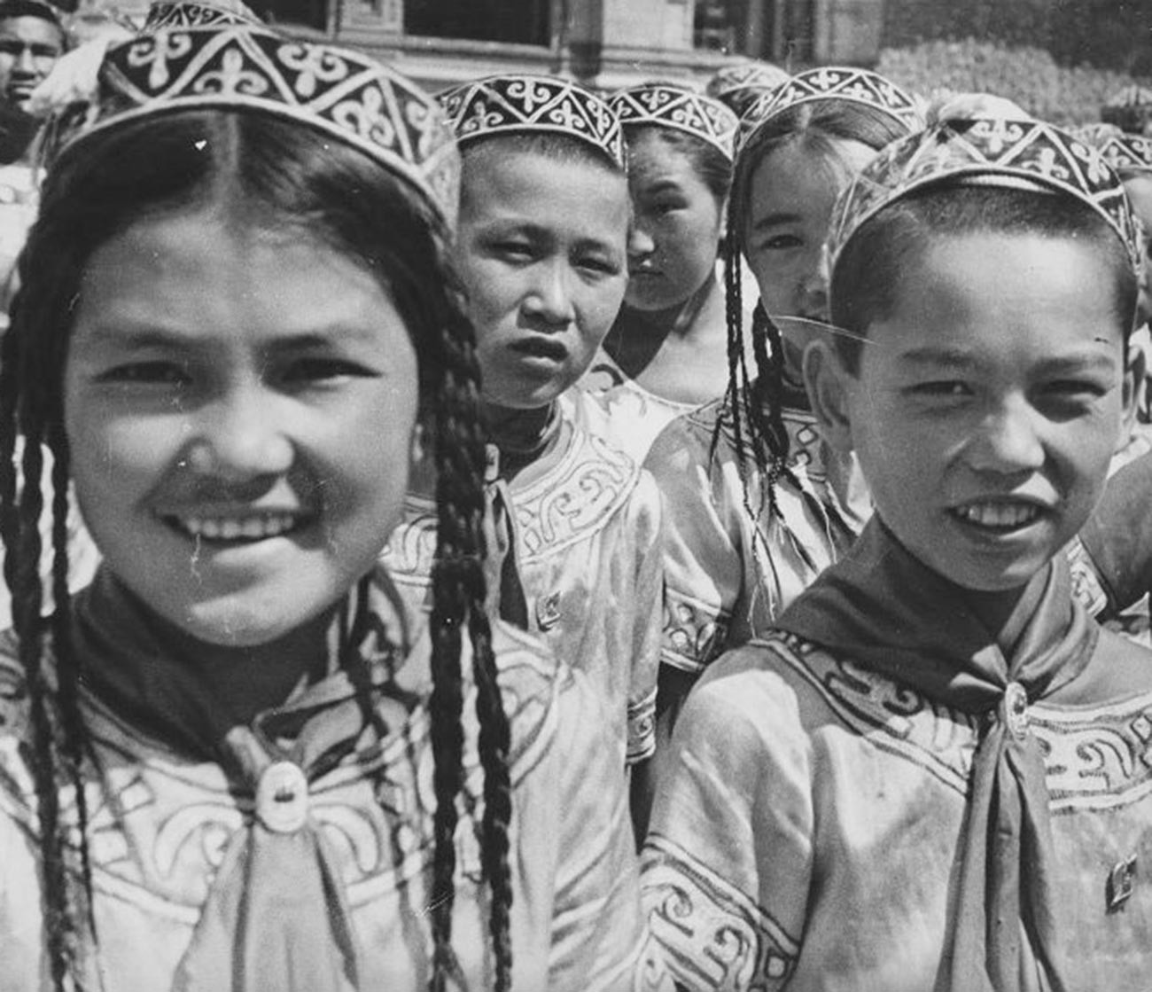 Pioniere aus Kasachstan besuchen Moskau, 1935.