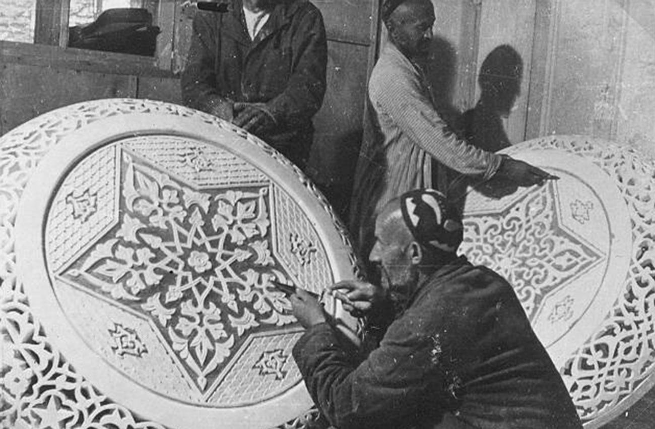 Holzschnitzerei. Tadschikische SSR, 1950er Jahre