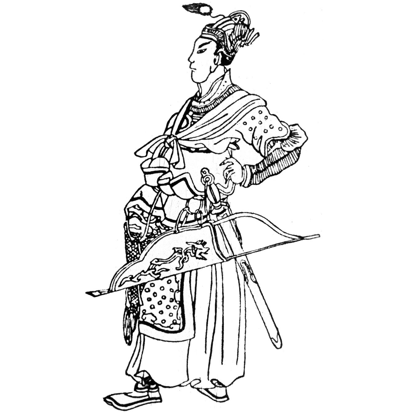Le khan Batu, dessin médiéval chinois