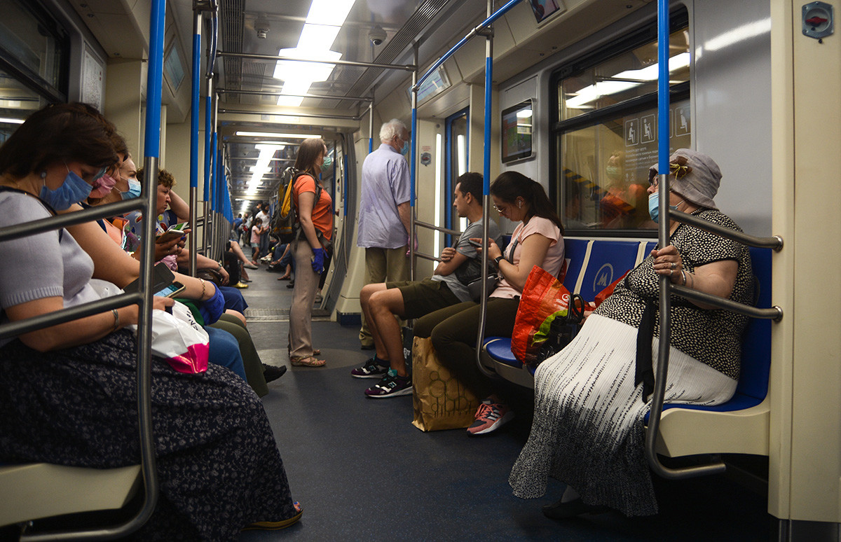 El ambiente en el metro el 9 de junio.