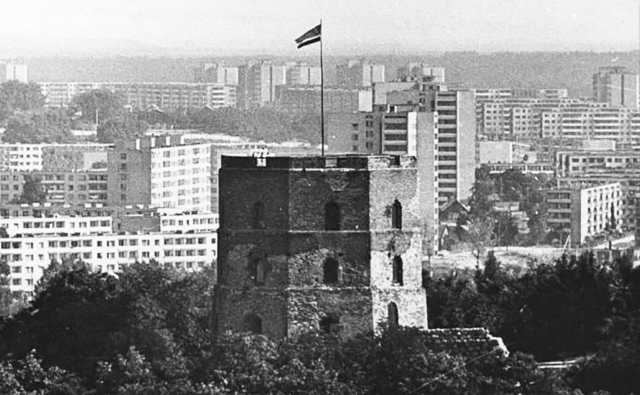 Torre de Gediminas em Vilnius, década de 1980