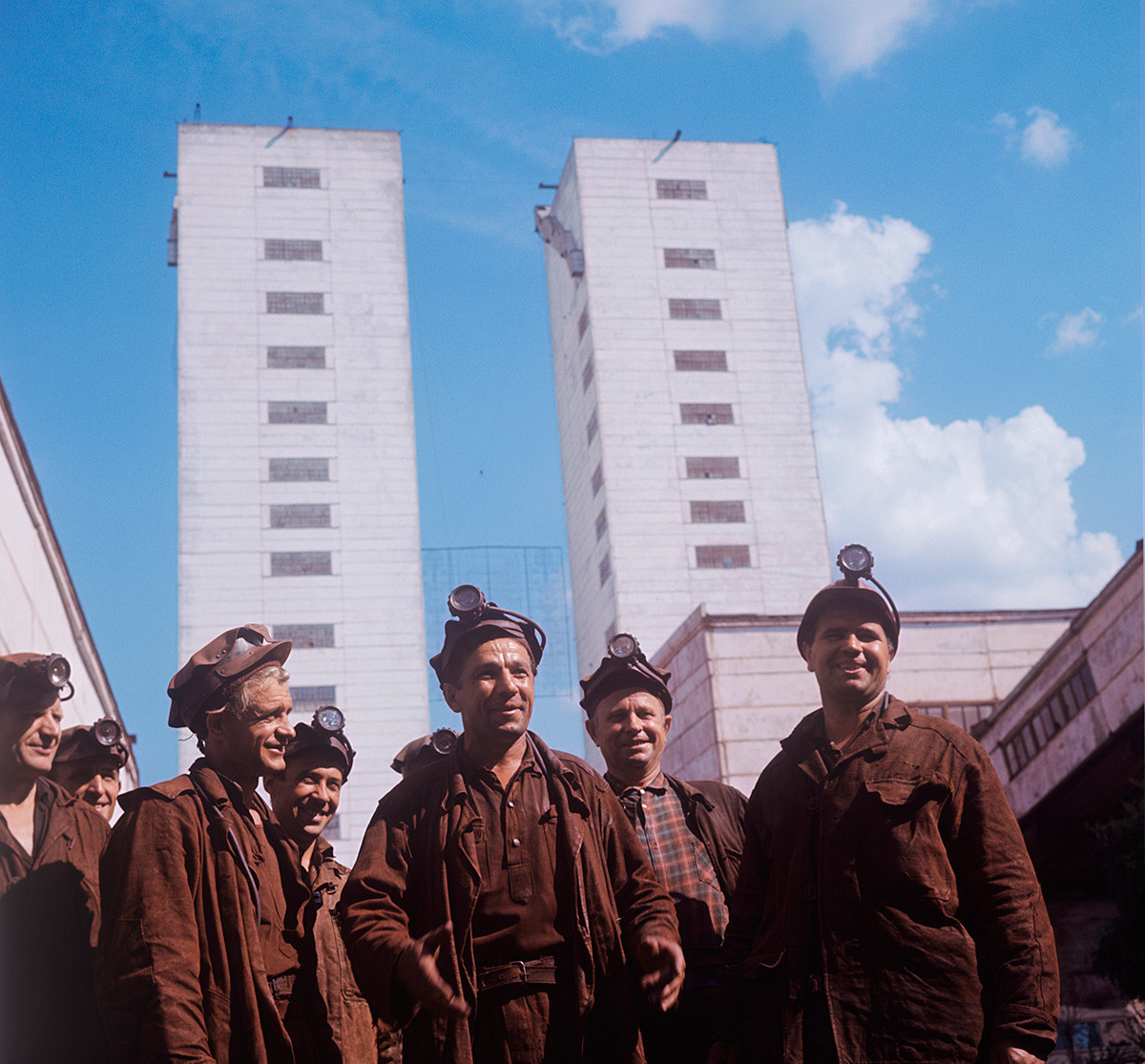 Одна из бригад шахты «Гвардейская» в Кривом Роге, 1970 