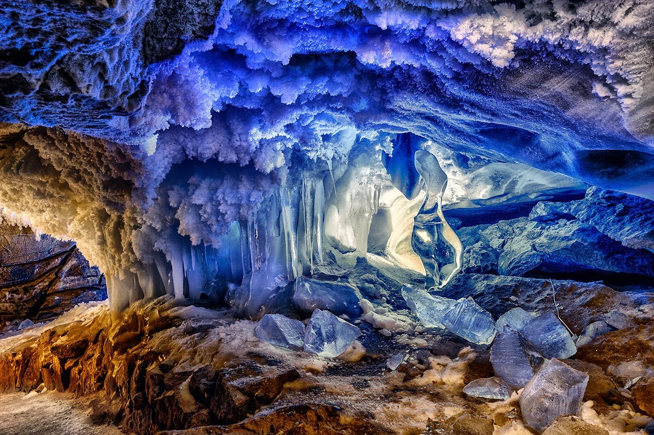 Ice mountain and Kungur Ice Cave