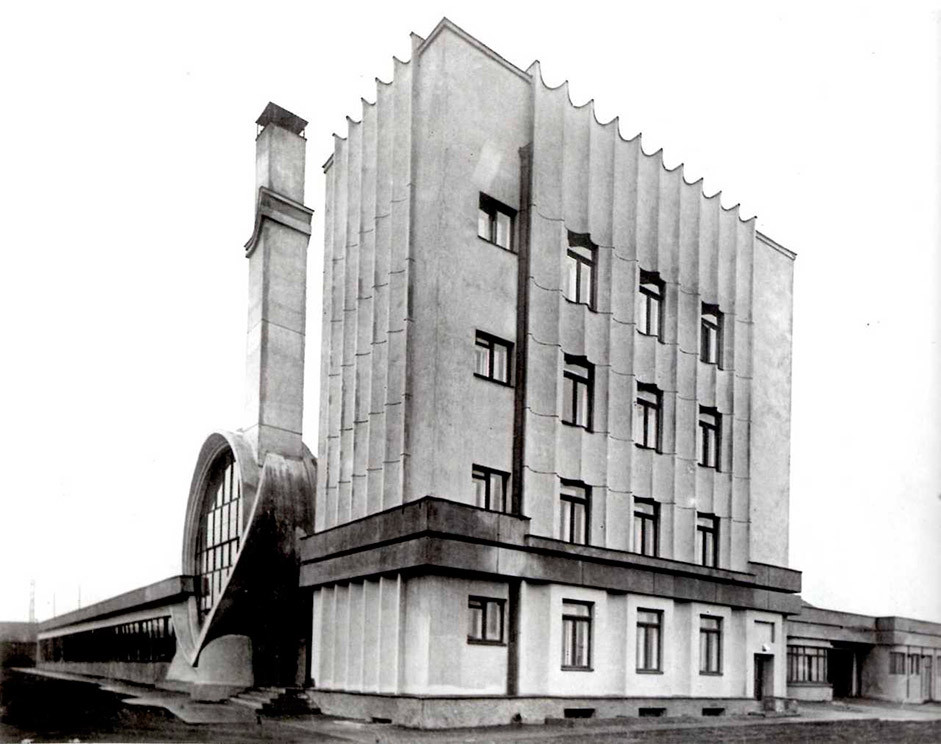 Русија, Москва, 1936, Гаражата на „Госплан“. Дизајнирана од Мелников. 