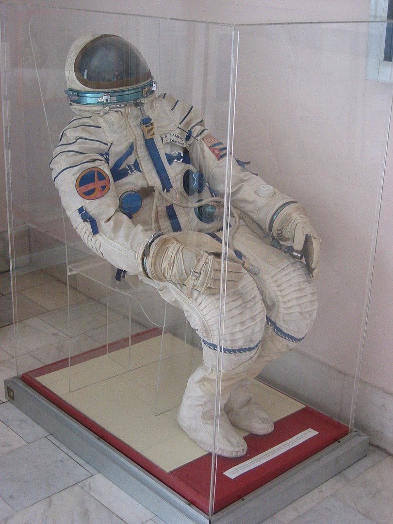 El traje espacial de Arnaldo Tamayo, expuesto en el Museo de la Revolución, La Habana, Cuba