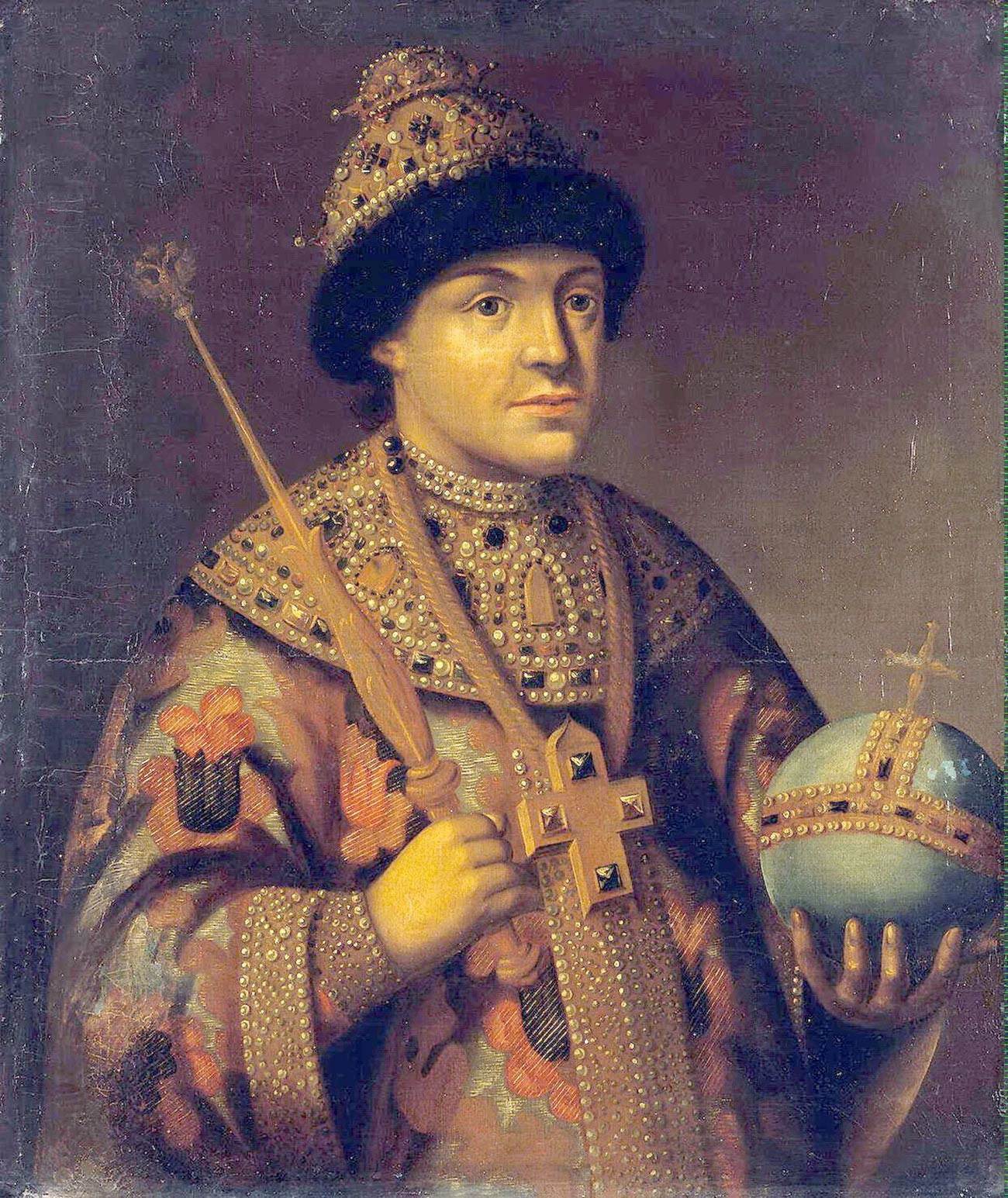 Lo zar Fyodor Alekseyevich (1661-1682). Suo fratello minore Ivan (1666-1696) soffriva probabilmente di disturbi mentali