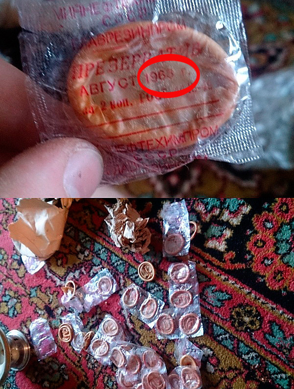 Sowjetische Kondome aus dem Jahr 1968