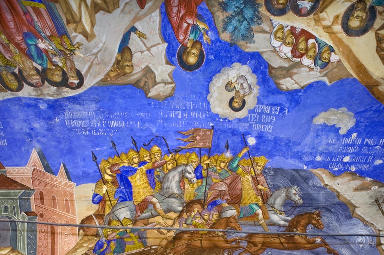 Church of St. Nicholas Nadein. West gallery, ceiling frescoes. Fragment of 