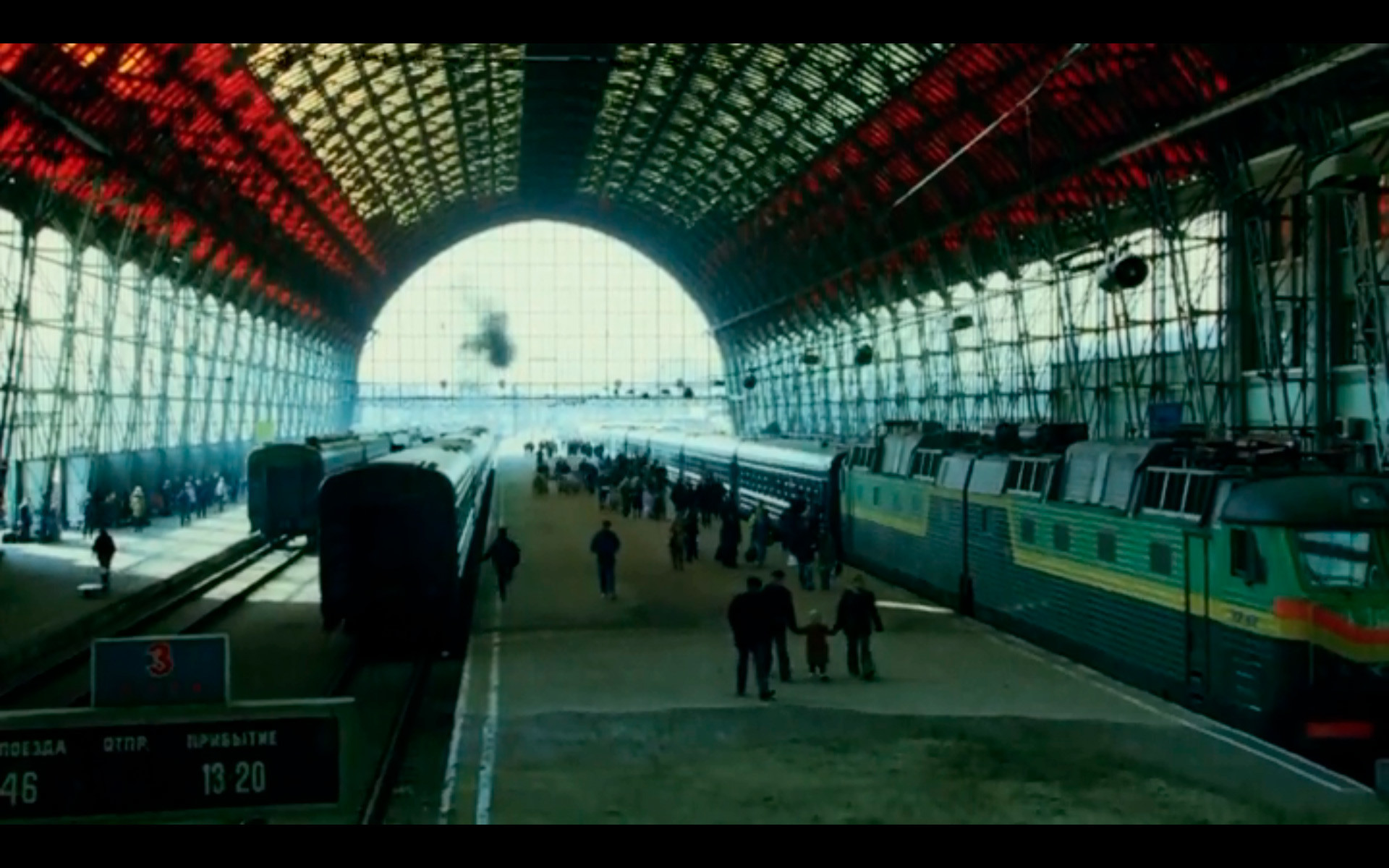La gare de Kiev de 2014 dans le film Golden Eye