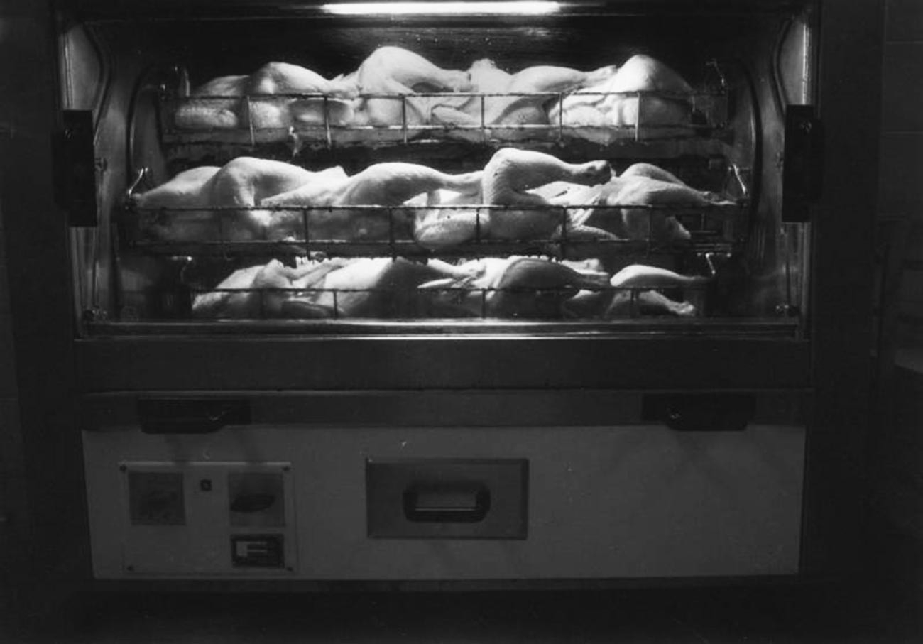 Le poulet rôti, l’un des plats à emporter les plus prisés en URSS (1986)

