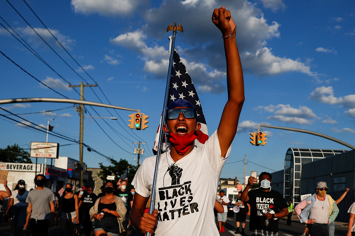 A Black Lives Matter march in New York, July 13, 2020