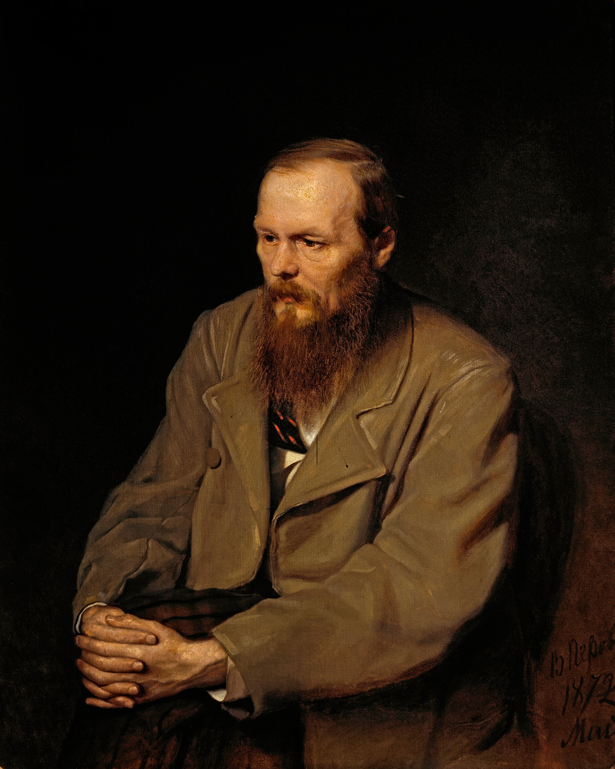 Die Porträt von Fjodor Dostojewski von Wassili Perow