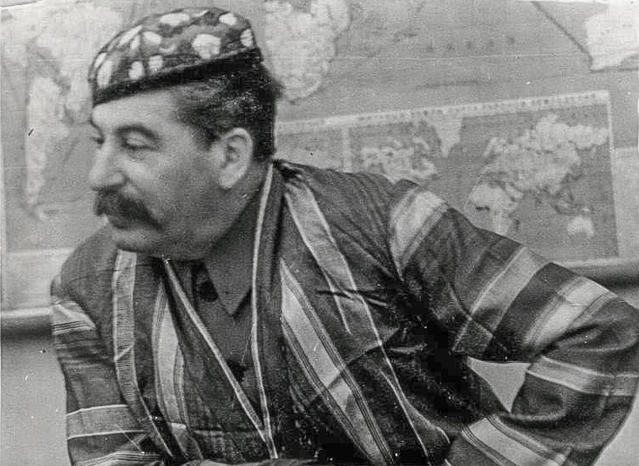 Joseph Stalin in Uzbek national clothes, 1930s