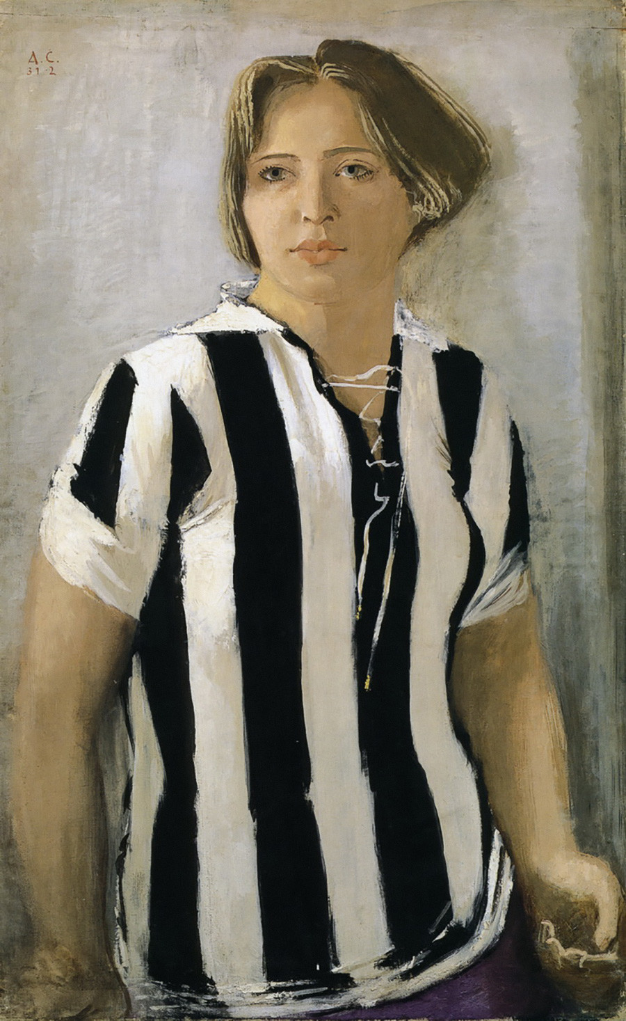 『Tシャツを着ている女性』、アレクサンドル・サモフヴァロフ作、1932年