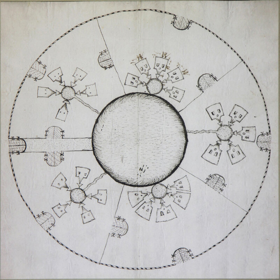 Disegno N. 65. Fabbrica di mattoni di Strokinsky. 1660 circa. P. S. Kudryavtsev