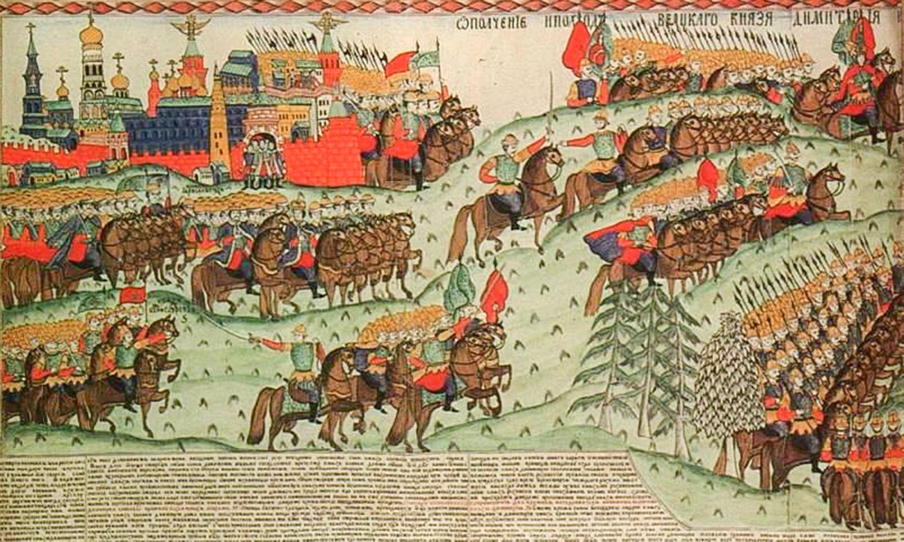Lubok ‘The Battle of Kulikovo’. I.G. Blinov, second half of the 19th century.