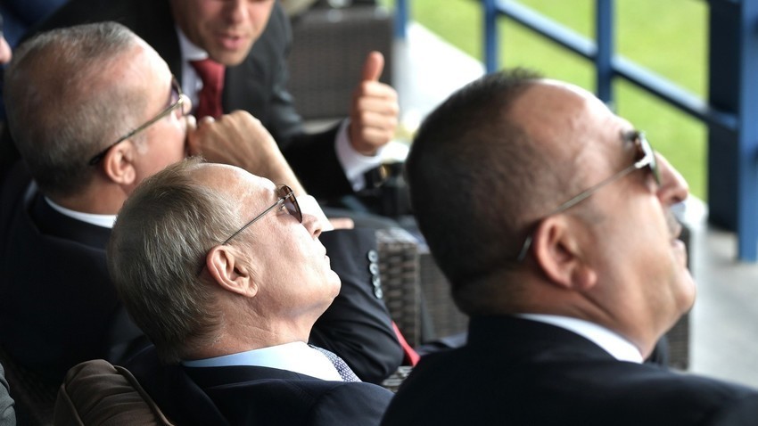 Erdoğan, Putin i Çavuşoğlu na sajmu zrakoplovstva i kozmonautike MAKS-2019.
