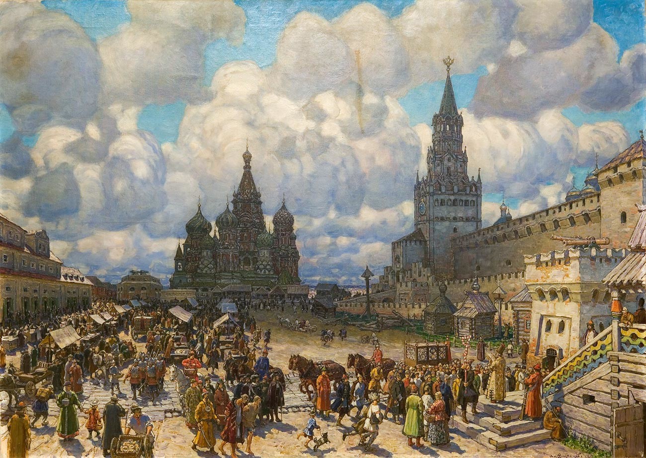 「17世紀後半のモスクワ」、アポリナーリー・ヴァスネツォフ、1925年
