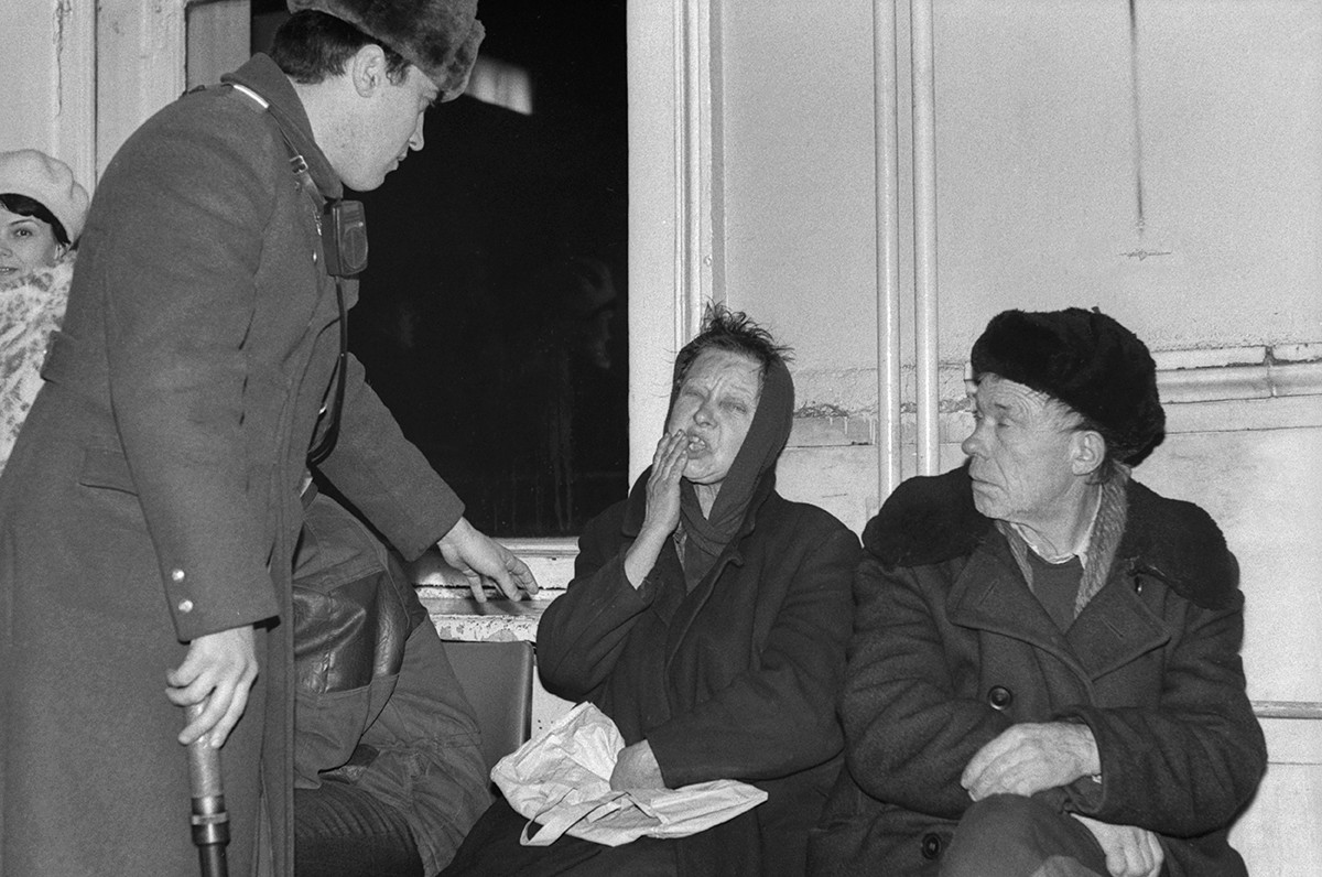 Бездомные москвичи в 1991 году.