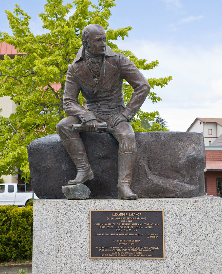 La statue d'Alexandre Baranov, à Sitka
