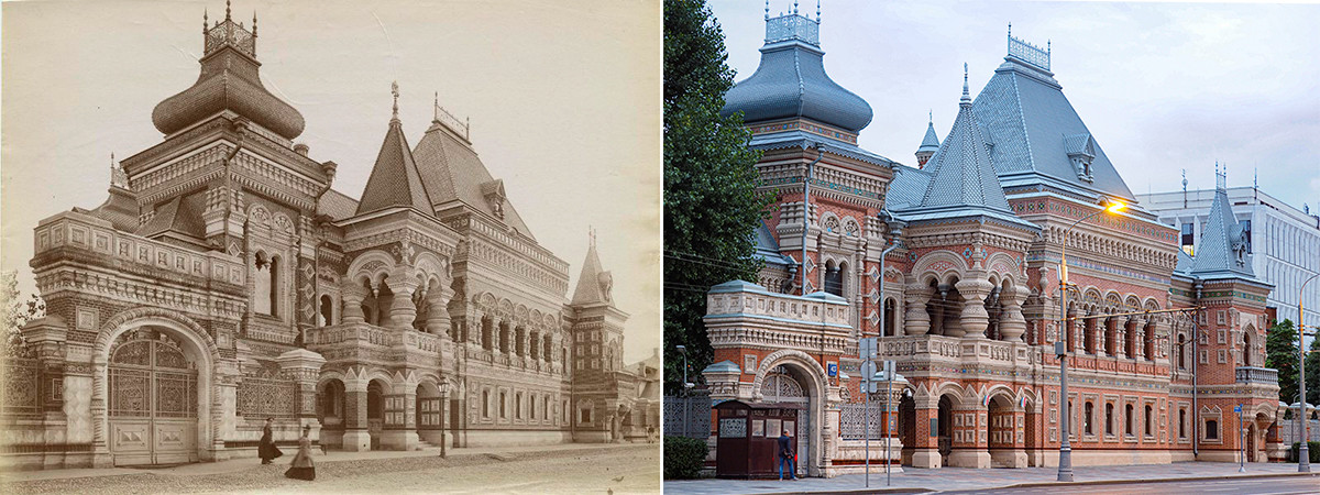 Лево: кућа трговца Игумнова, 1893. године; десно: 2020.