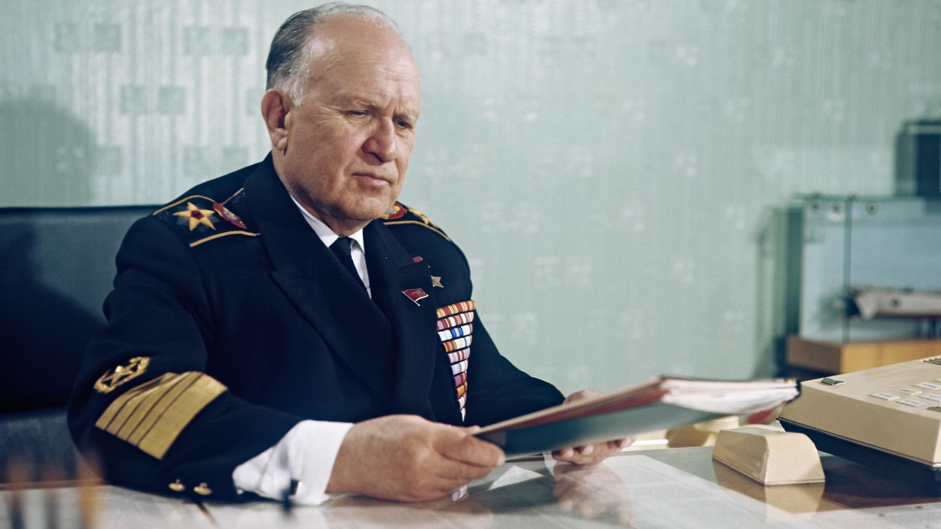 Commander of the Soviet Navy Admiral of the Fleet of the Soviet Union Sergey Gorshkov.