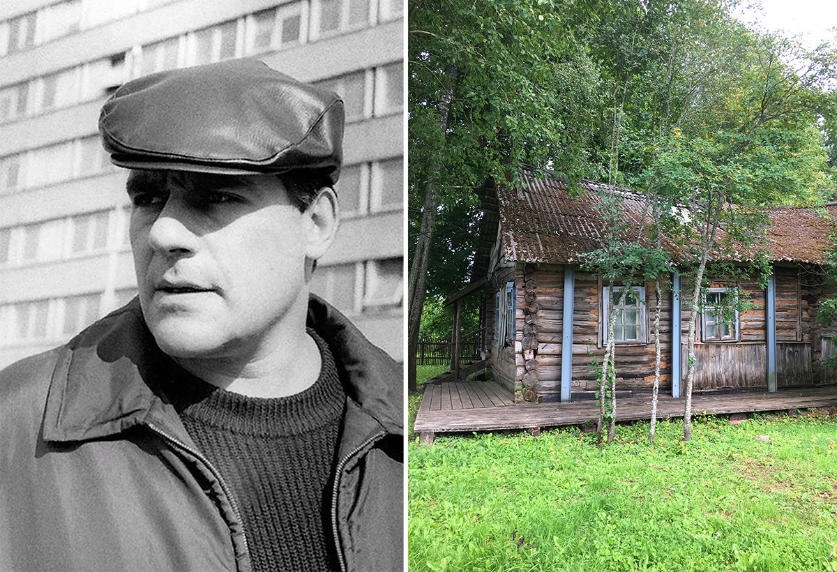 Sergej Dovlatov in hiša, ki jo je najel nedaleč od Mihajlovskega, ko je delal kot turistični vodnik
