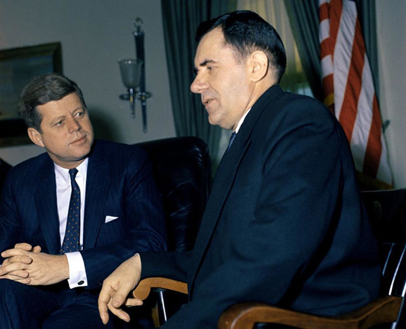 John Kennedy and Andrei Gromyko in the Oval Office at the White House in Washington D.C.