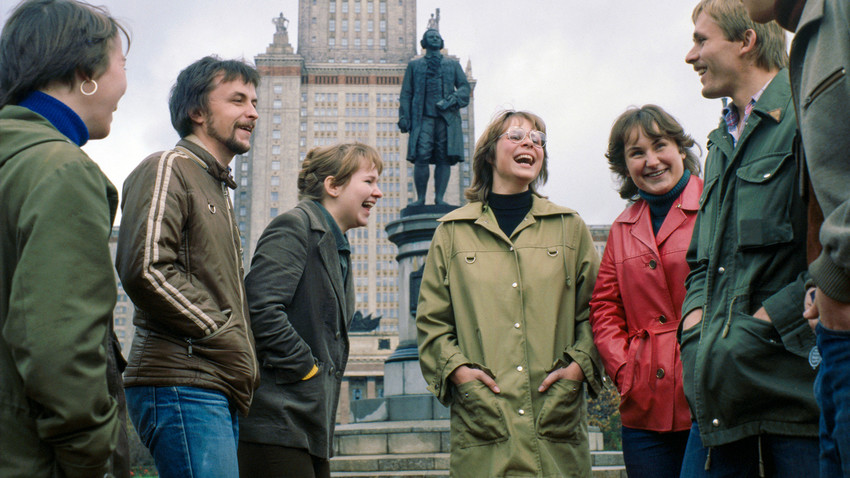 Exchange students from the German Democratic Republic in Moscow, 1979.