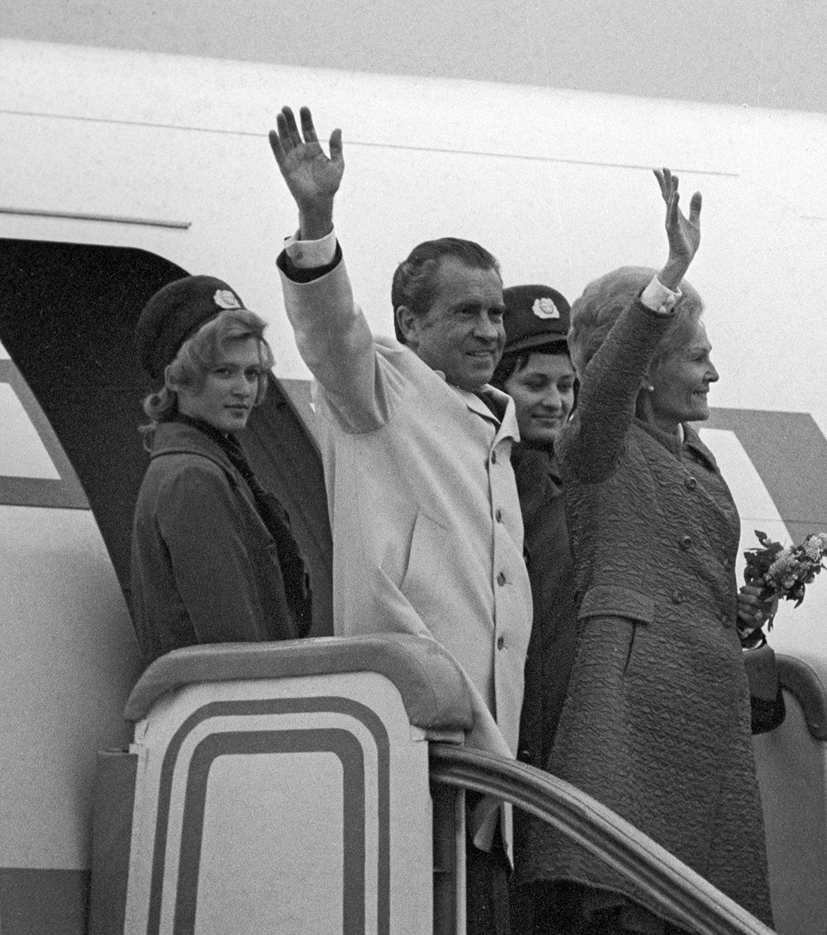 Richard Nixon et son épouse lors d'un visite en URSS