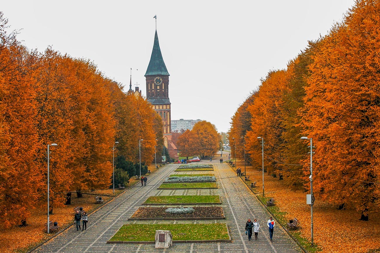 Musim gugur di Pulau Kant, Kaliningrad.