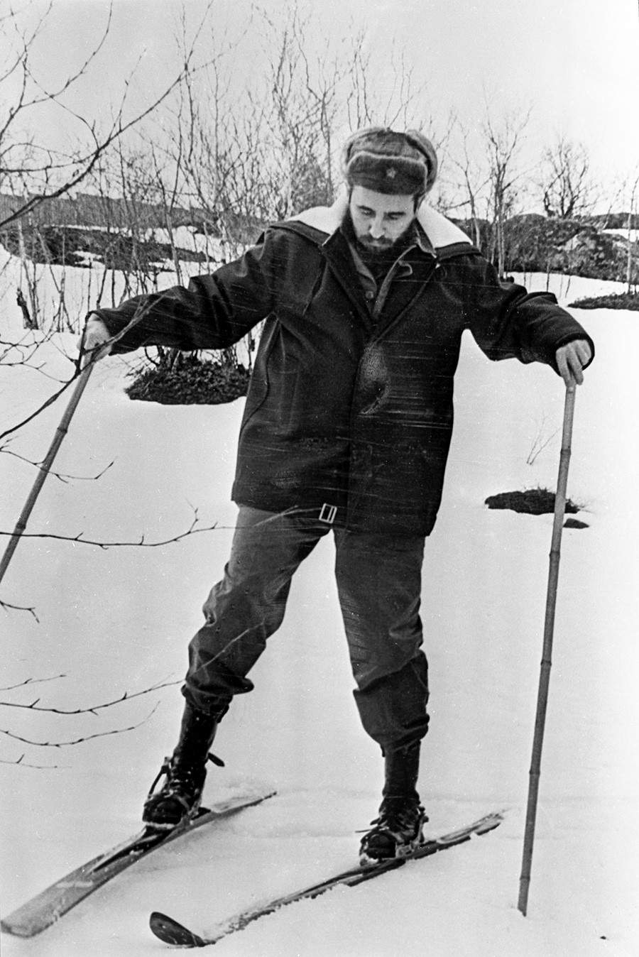 Фидель Кастро на лыжах
