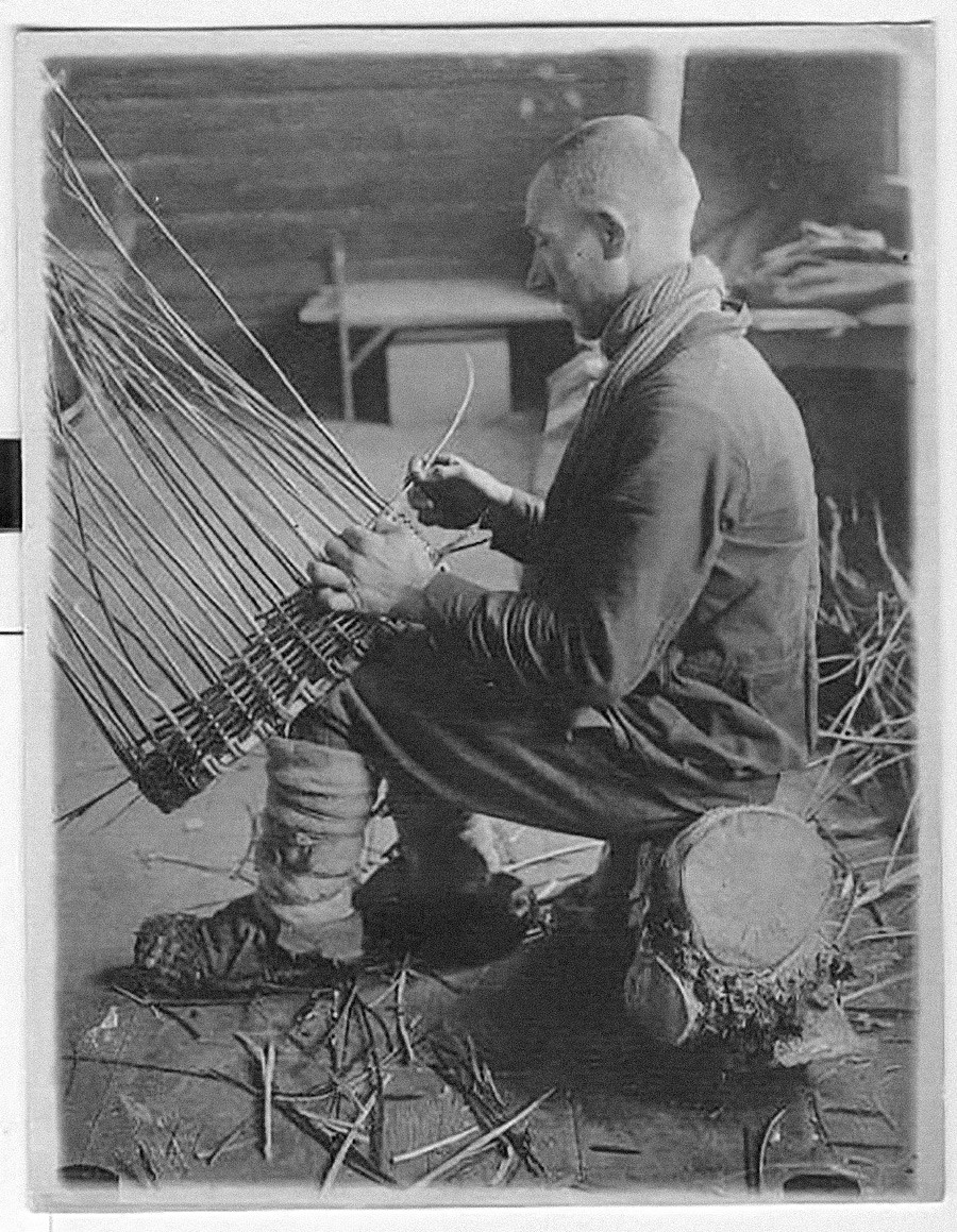Tejido de cestas, década de 1930.