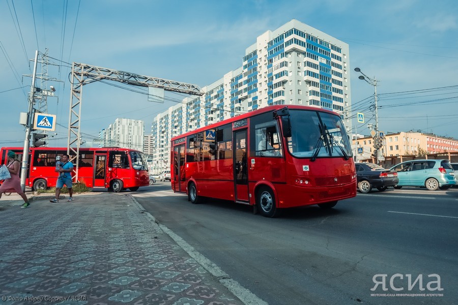 Новый автобусы в Якутске.