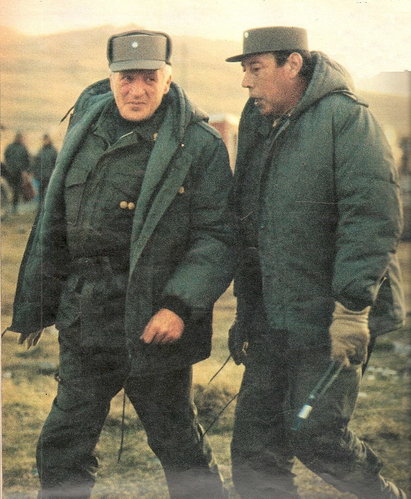 Галтијери и генерал Оскар Луис Жофре, 1982.