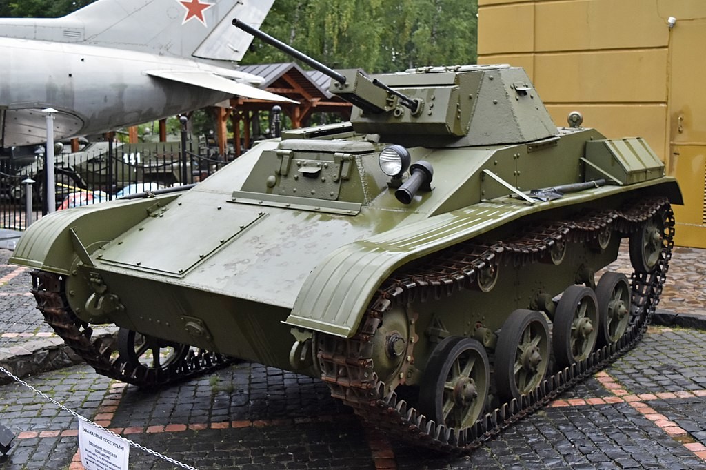 Tanque T-60 expuesto en el Museo Técnico de Vadim Zadorogni (Moscú)