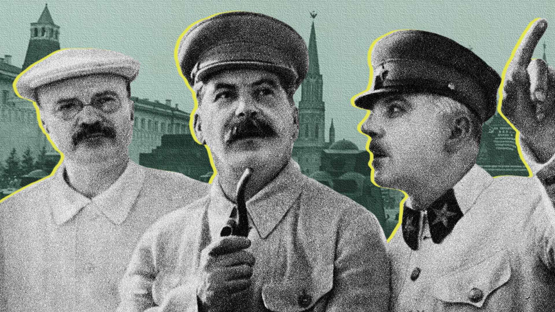 Pictured L-R: Vyacheslav Molotov, Joseph Stalin and Kliment Voroshilov, 1937